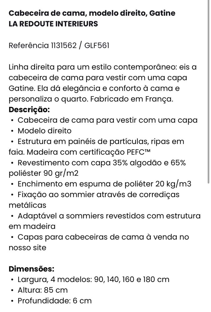 Cabeceira de Cama com Capa NOVA