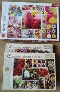 3 x puzzle Trefl Cuisine Decor 1000 Przyprawy/ Muffinki/ Słodycze