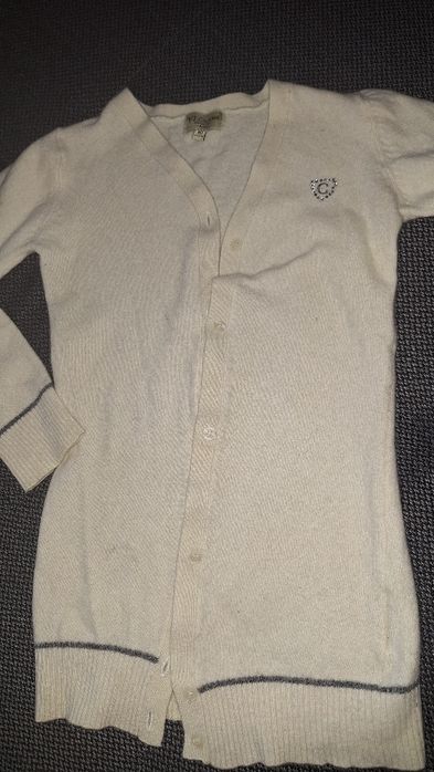 Sweterek B.J.Charles dla dziewczynki 134/140 Lanamerino ecru