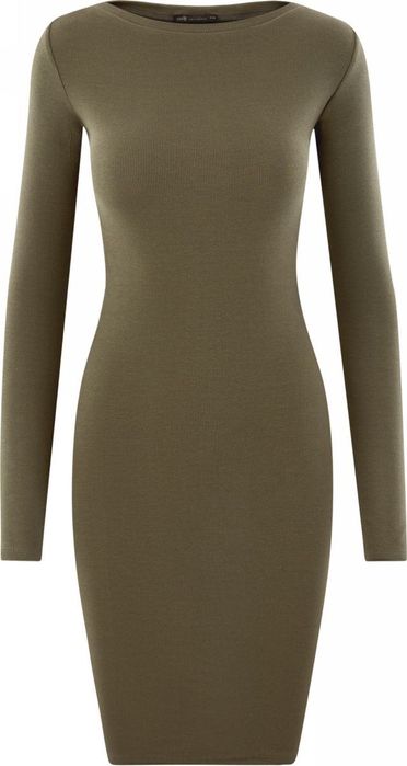 Сукня в рубчик кольору олива. Платье в рубчик трикотаж оливкового цвет