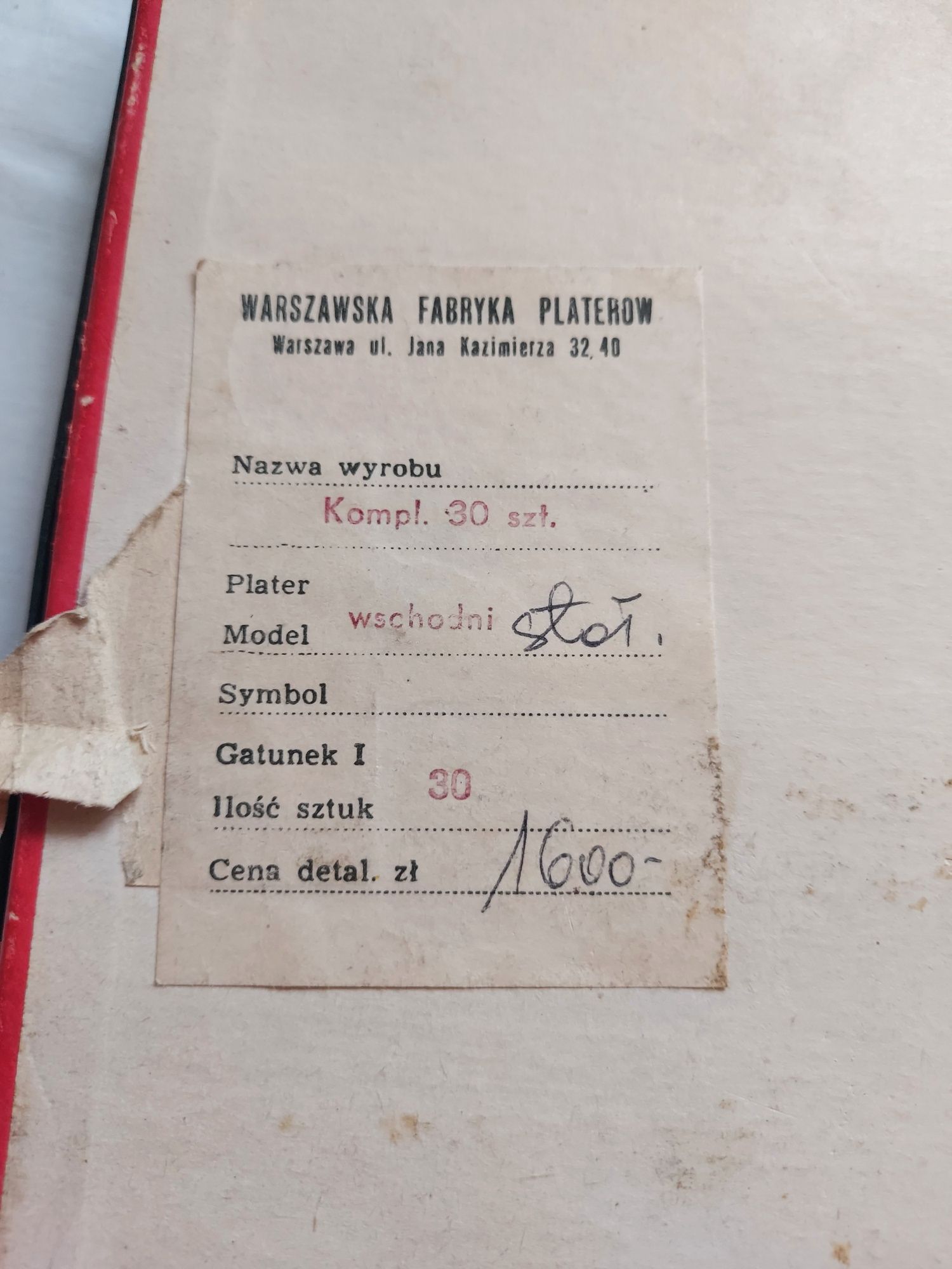 Oryginalne pudełko sztućce hefra 1975