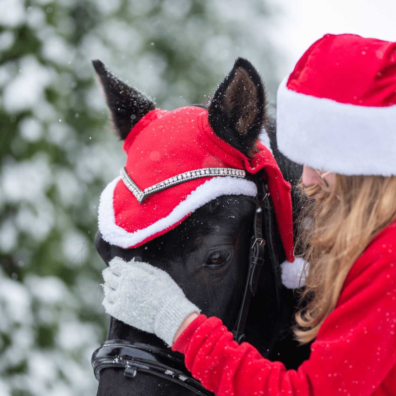 Nauszniki York świąteczne z pomponami Pony