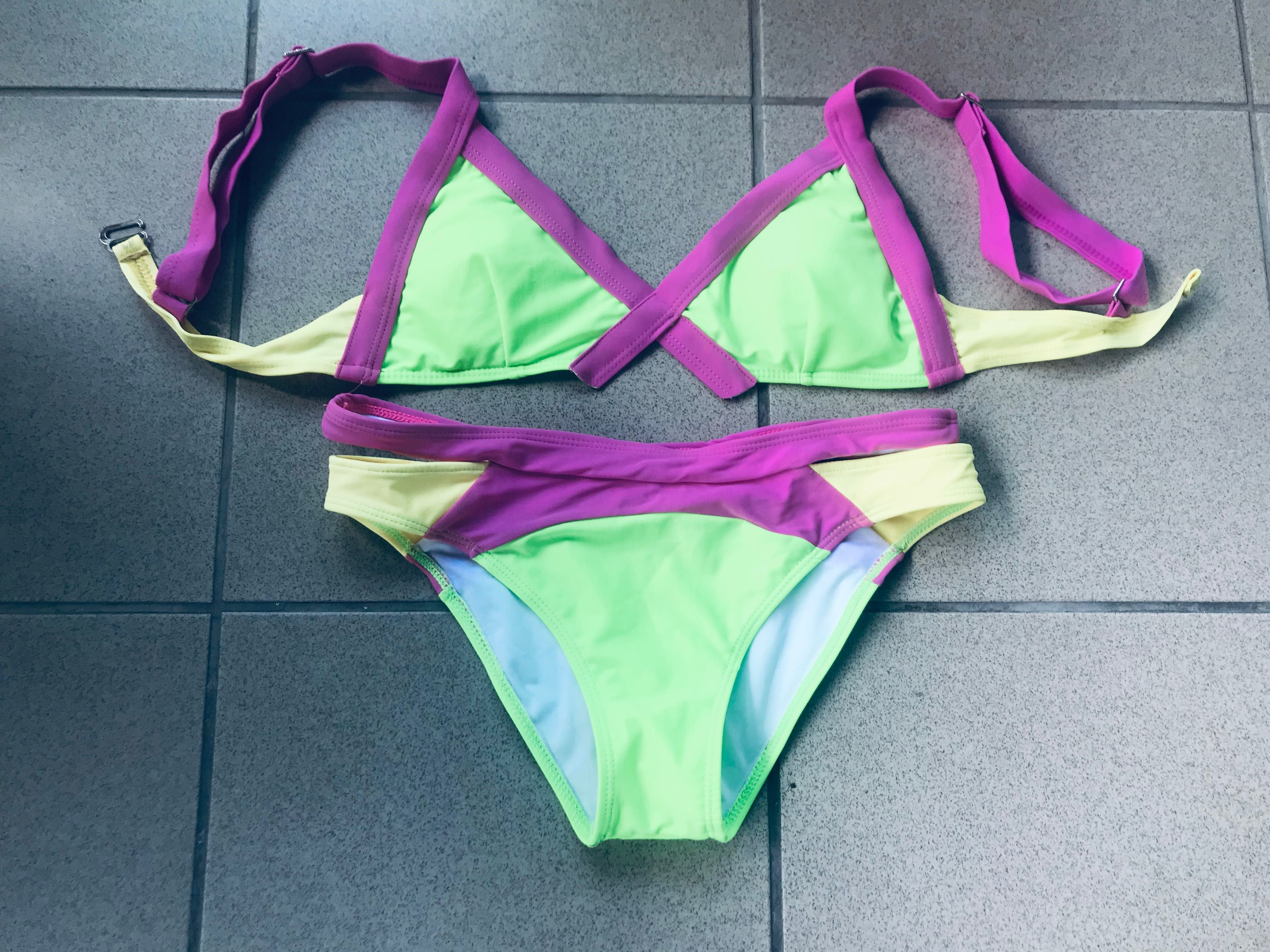 Strój kąpielowy , bikini neon S