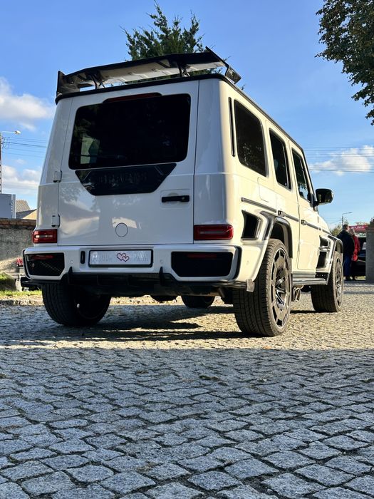 G-klasa do Ślubu Brabus białe auto wesele Białystok Podlasie całe