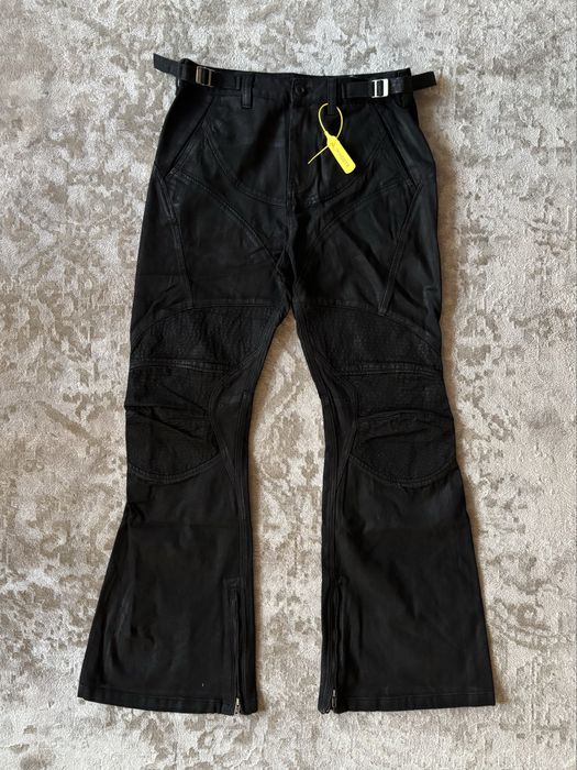 PROJECT GR FLARED BIKER JEANS клеш штаны waxed pants opium jeans