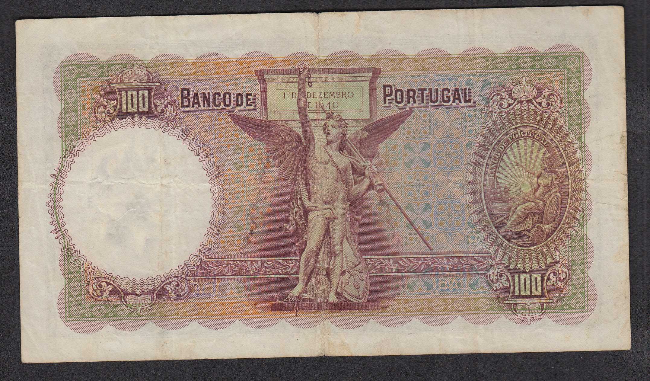1941 - Nota de 100 Escudos - 19/3/1941  - Chapa 5 - MBC