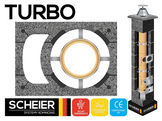 Komin systemowy ceramiczny Scheier Turbo KW fi 100 7m PROMOCJA !