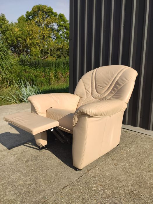 Fotel RELAX- 100% skóra naturalna! Super stan! Okazja!