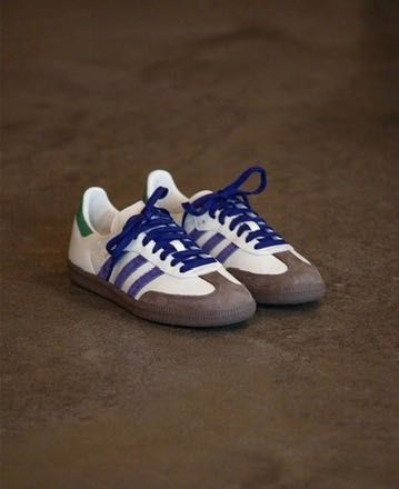 Adidas Samba OG collegiate purple off white preloved green