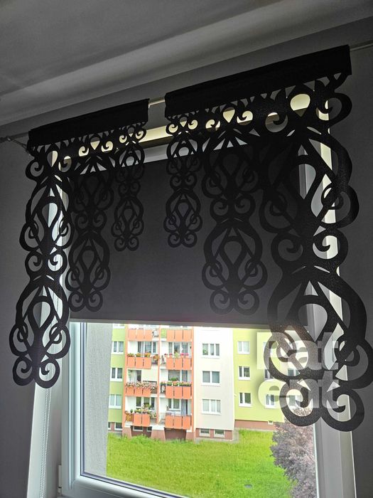 Firana panele ekranowe 60x100 cm żakardowe 2 sztuki na okno czarne