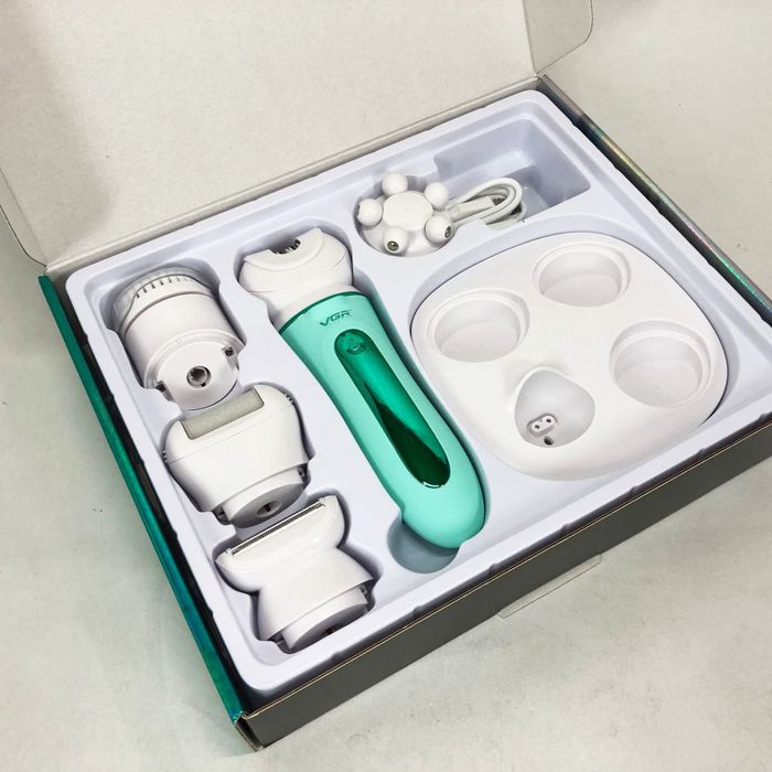 ‼️ Епілятор, депілятор  VGR 5 в 1 V-751, 5 насадок. Рожевий, зелений.