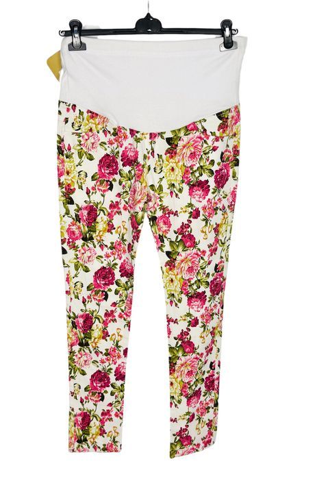 Ciążowe spodnie kwiatowe over-bump XL 42