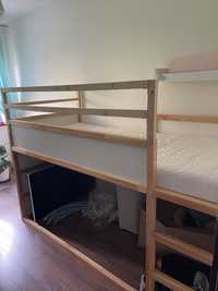 Łóżeczko piętrowe IKEA KURA + barierka