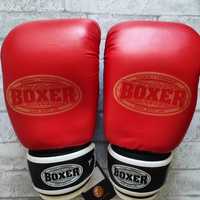 Боксерські рукавиці шкіряні професійні з печаткою ФБУ BOXER  12 унций
