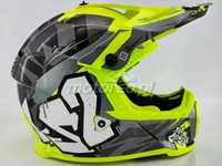 WYPRZEDAŻ Kask LS2 MX437 Fast Evo CRUSHER H-V Yellow Enduro/Cross /ATV