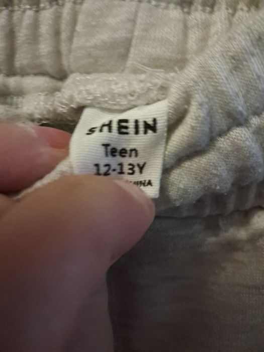 Szare szerokie spodnie dla dziewczynki Shein