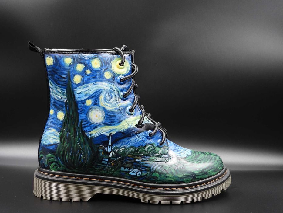 Workery damskie ręcznie malowane - NOC GWIEŹDZISTA