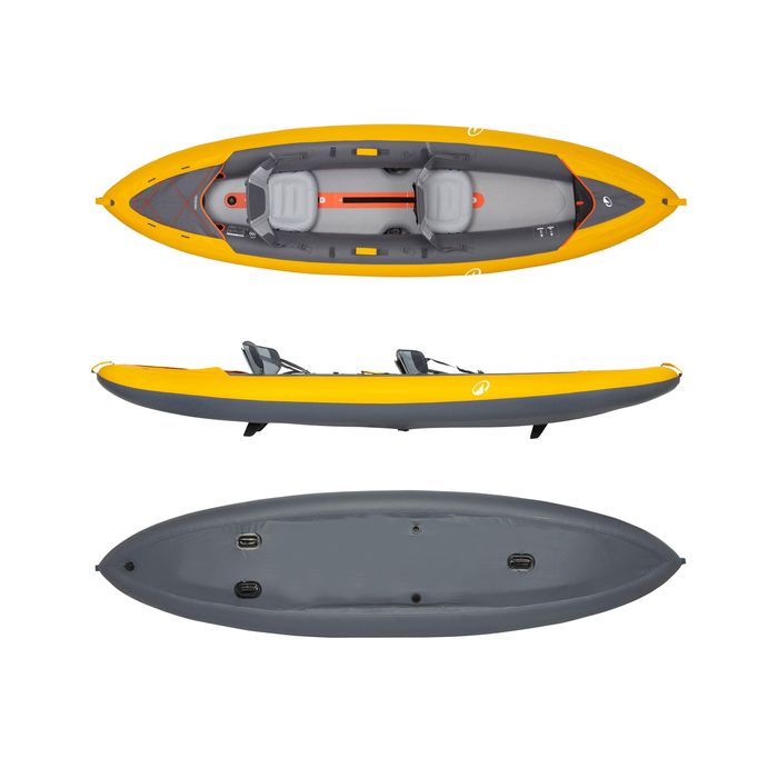 Canoa kayak insuflável 2 lugares - Tribord 100+ Amarelo