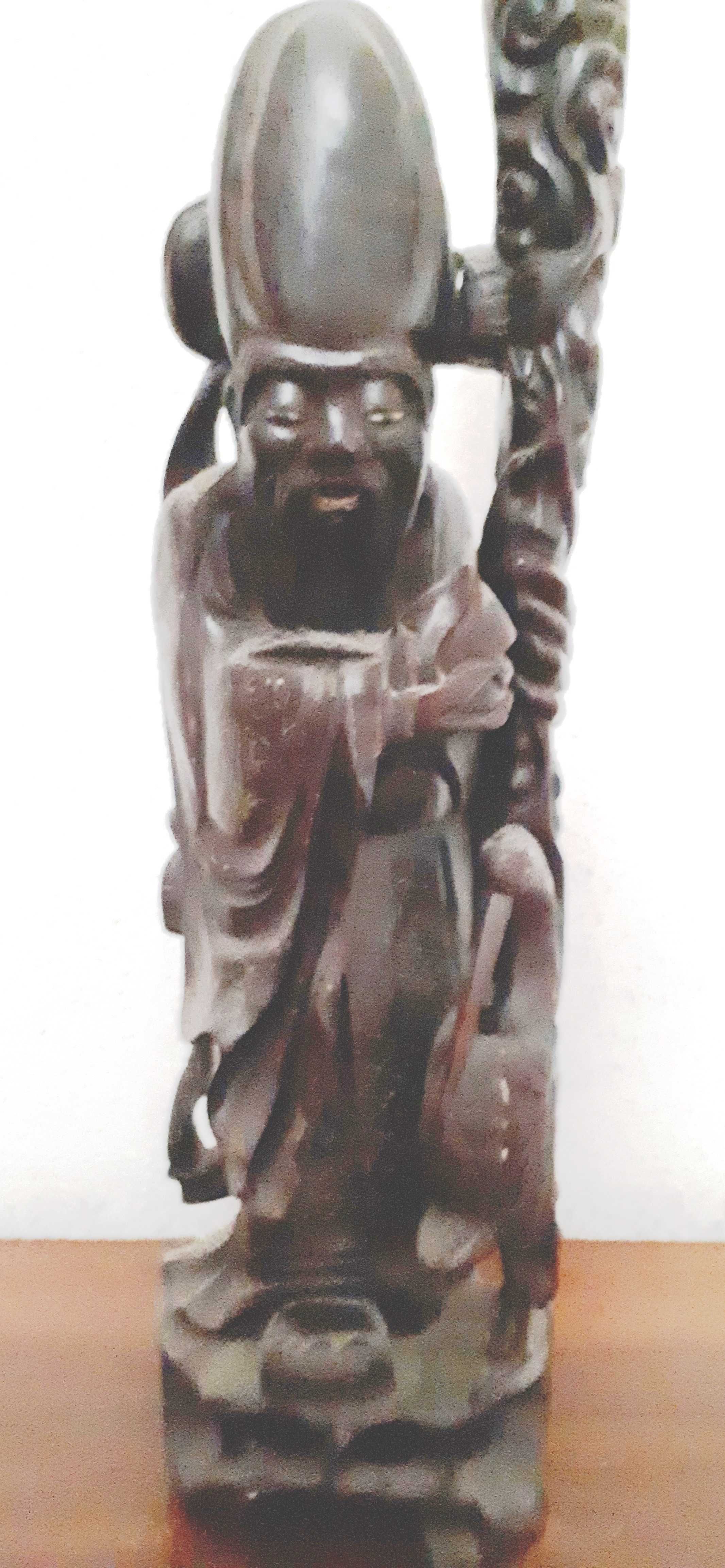 NV Preço candeeiro antigo em pau-preto esculpido ancião chines 60cms