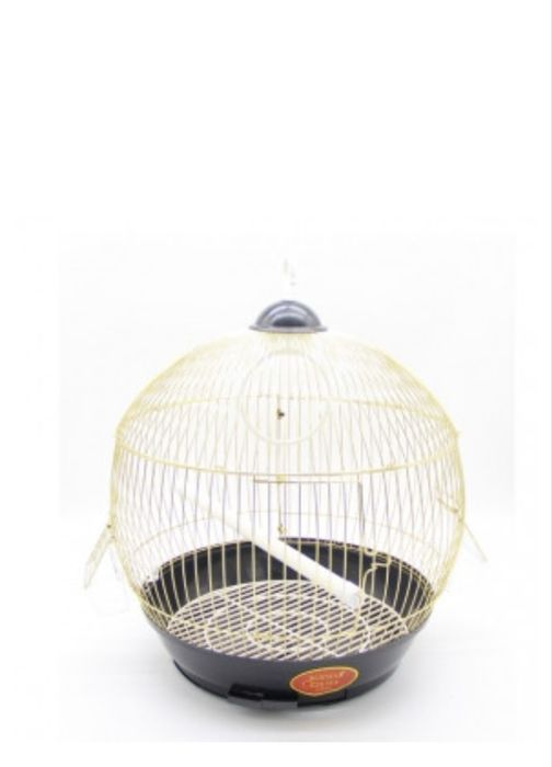 Клітка для папуги кругла золота
