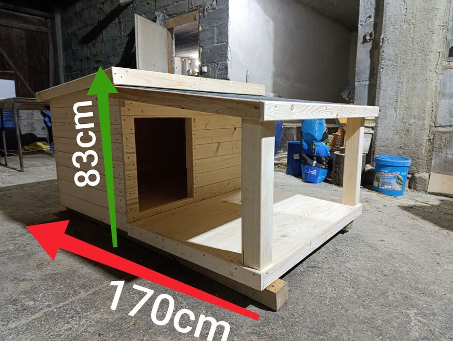 Buda dla psa, duża, ocieplona, z gankiem