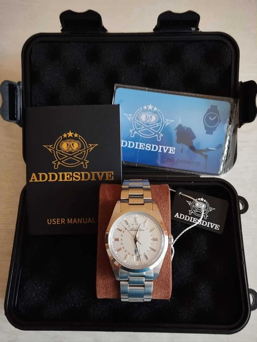 Addiesdive 36mm kwarcowy GMT Swiss quartz - szwajcarski mechanizm