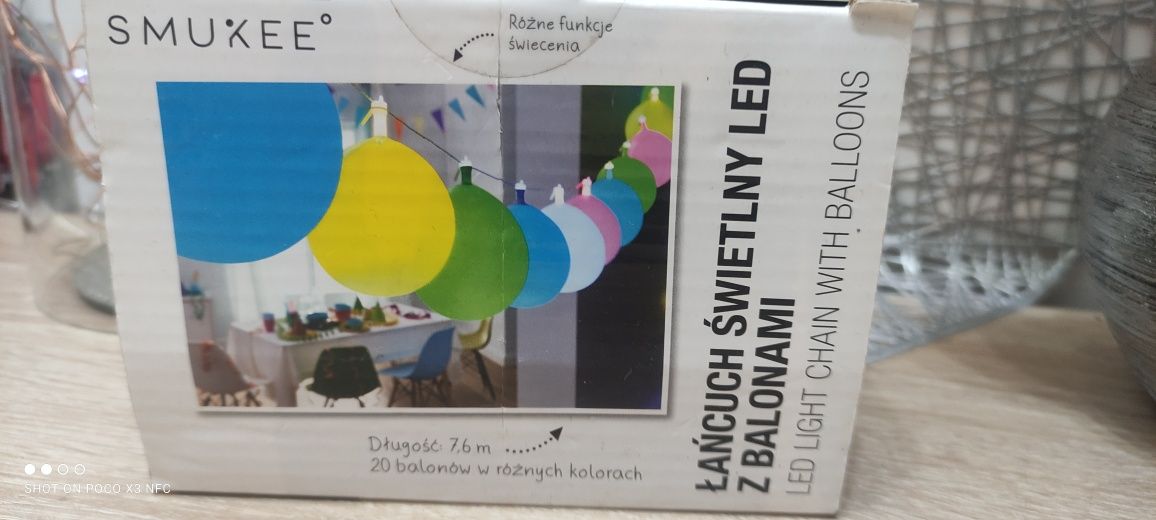 Łańcuch LED balony girlanda