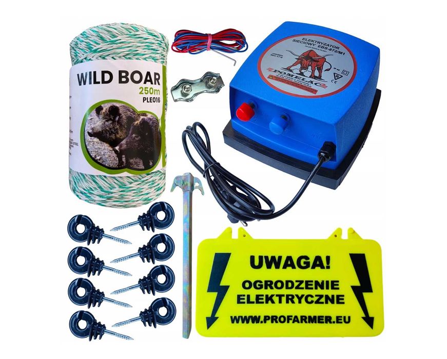 Zestaw pastuch elektryczny na dziki wydry bydło
