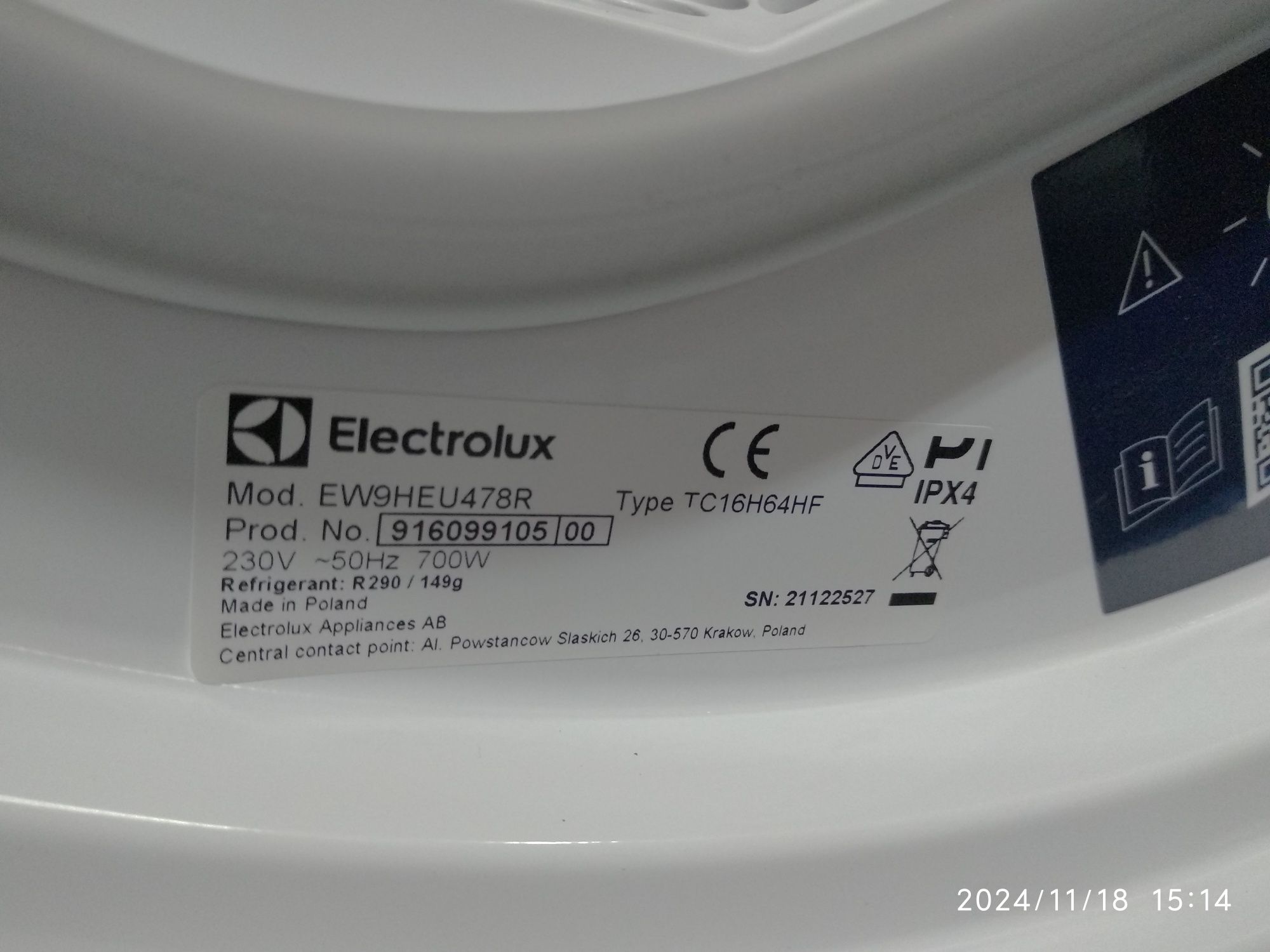 OUTLET Janki ul Wspólna 6 Suszarka Electrolux 900 EW9HEU478R