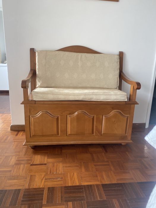 Banco/baú madeira maciça