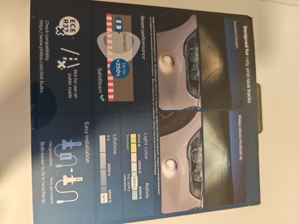 Led Лампи Philips Ultinon Pro9000 (Цоколь, H3 та H8/H11/H16) )