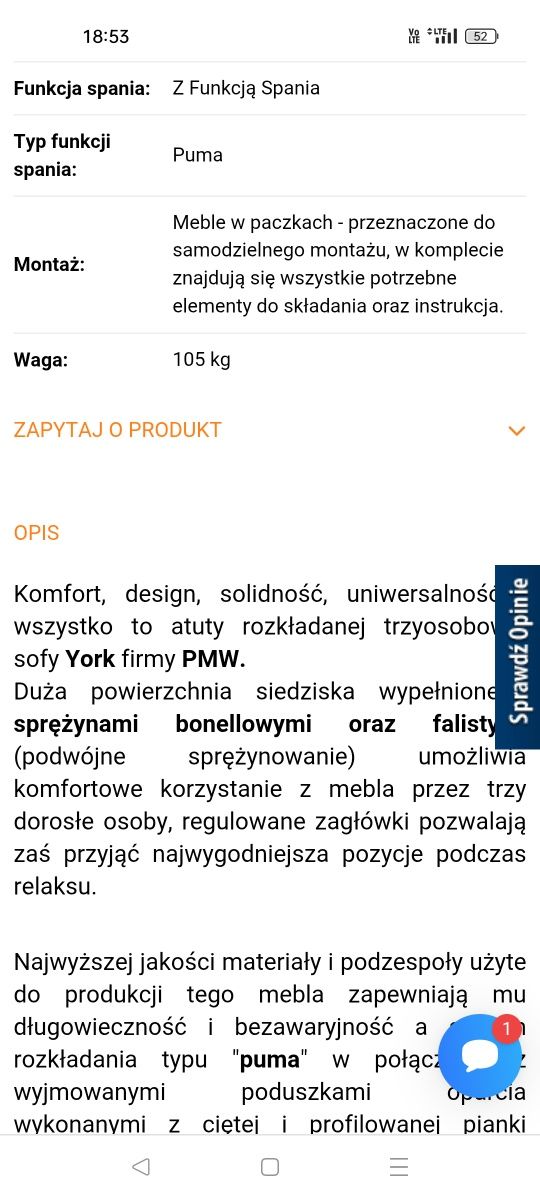 Duża sofa do salonu