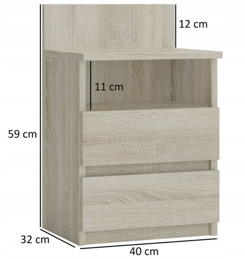 Stolik szafka komoda nocna 2 szuflady