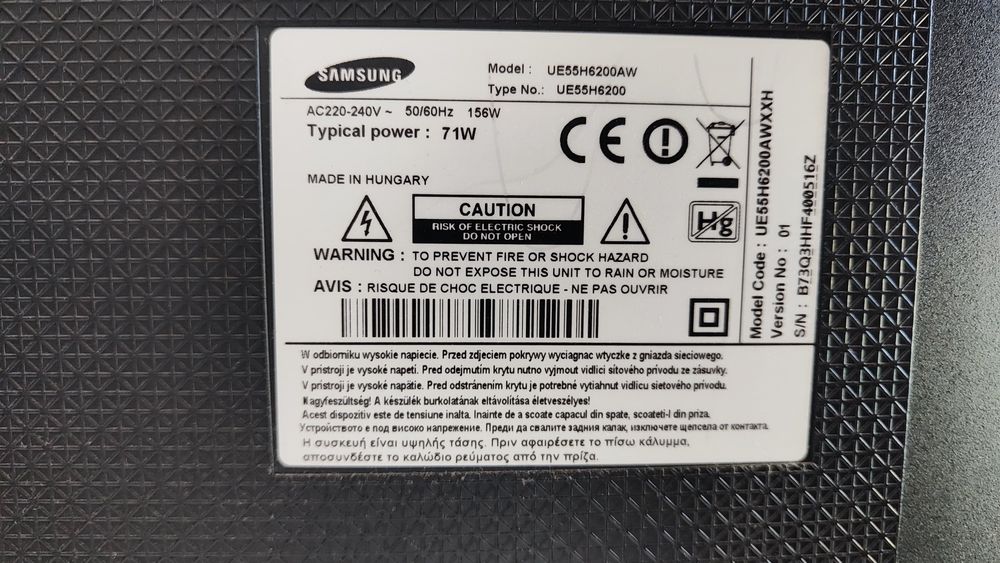 Telewizor Samsung 55 cali uszkodzony