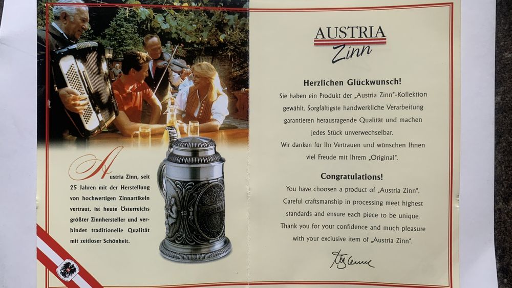 Подарунковий набір. »Austria”  ZINN