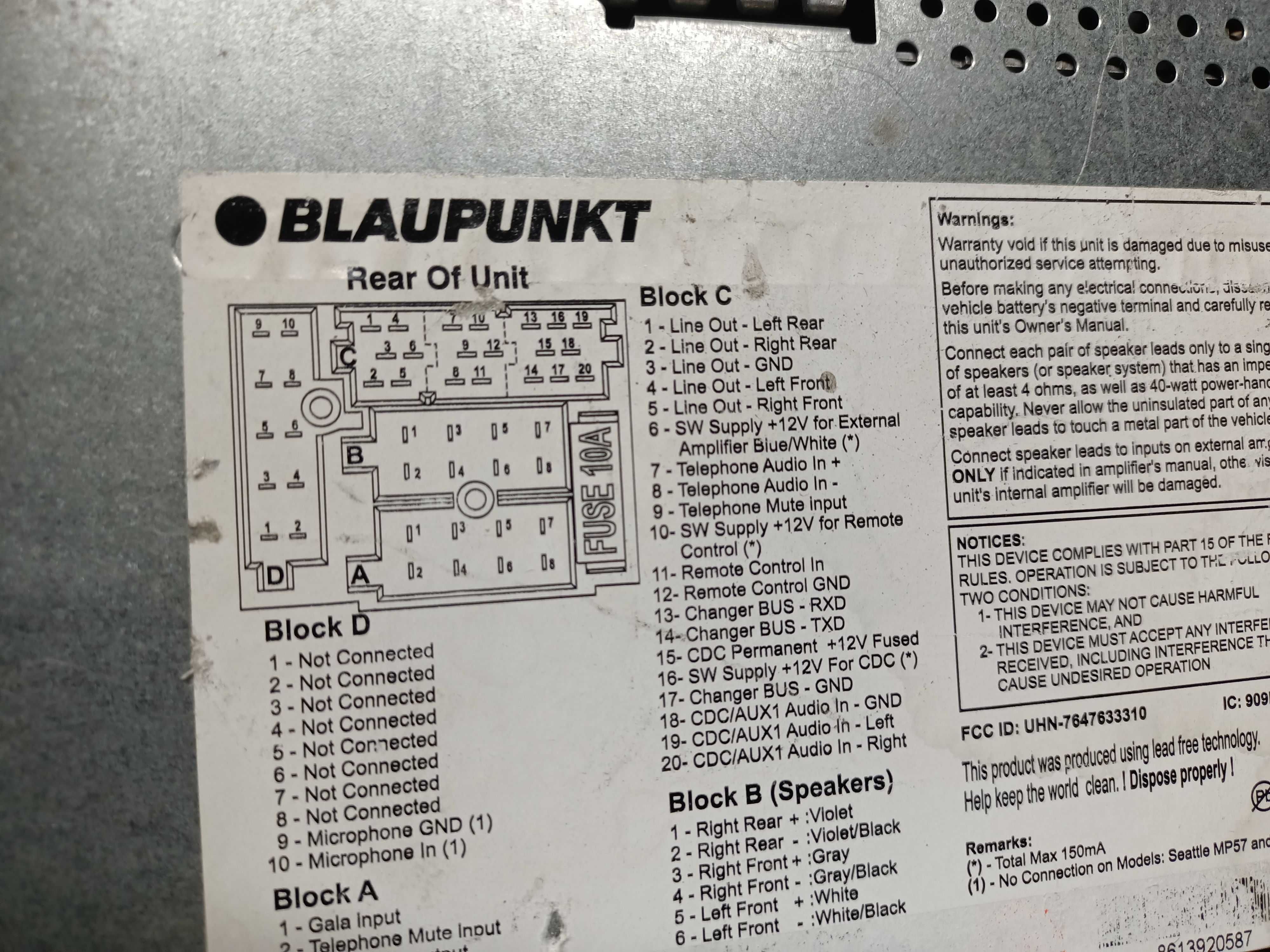 radio blaupunkt hamburg mp57 cd mpe aux usb bluetooth