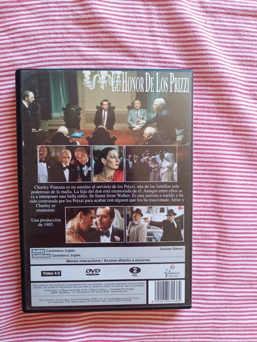 DVD do filme "A Honra dos Padrinhos", Jack Nicholson (portes grátis)