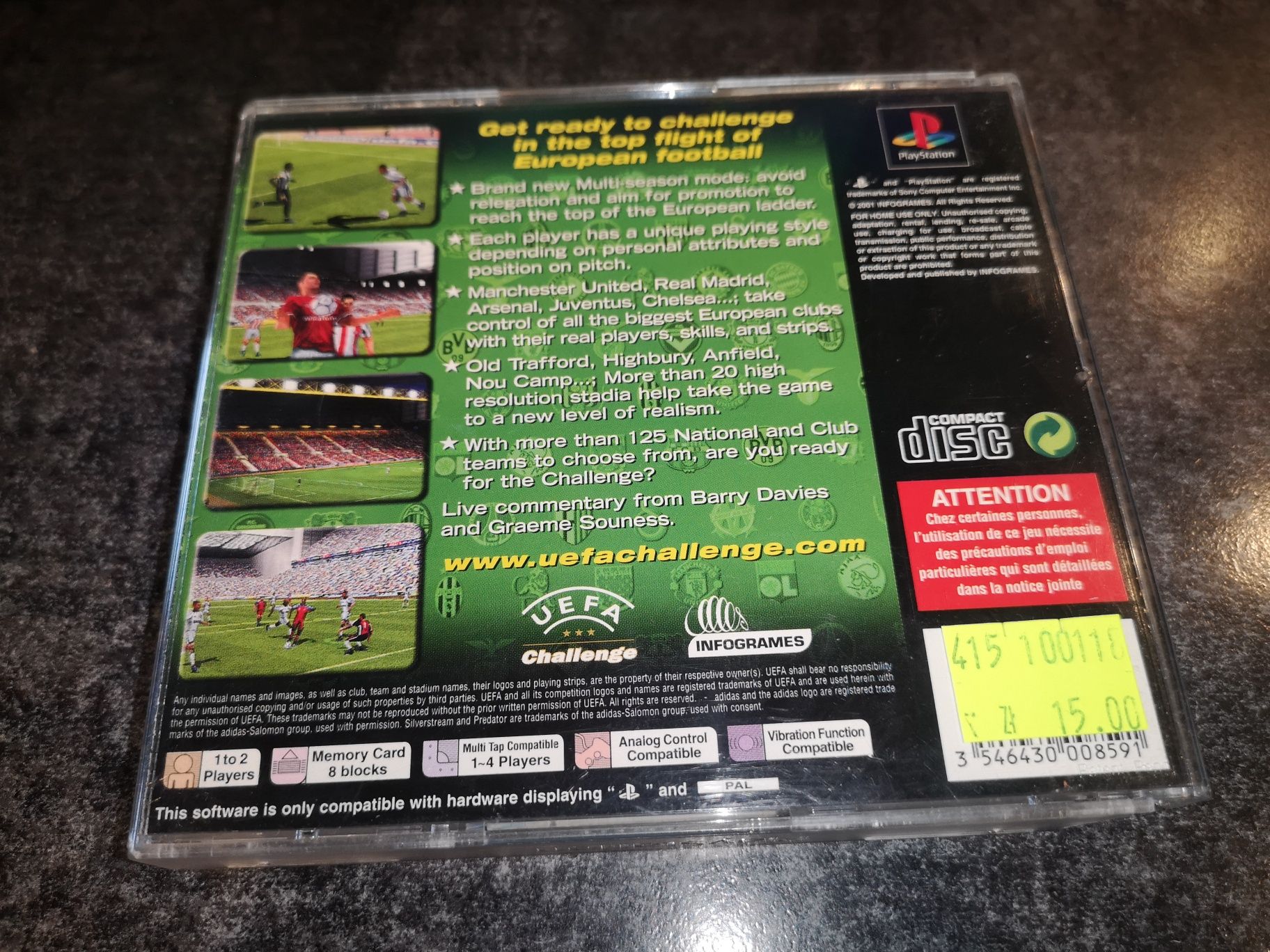 UEFA Challenge PSX PS1 gra ANG (płyta BDB+) kioskzgrami Ursus
