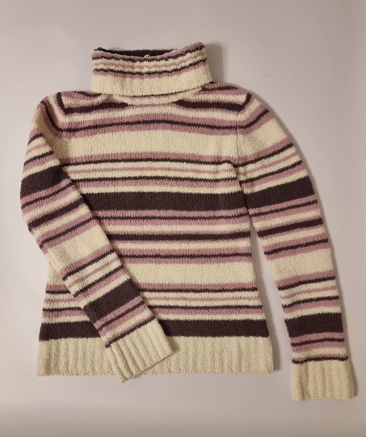 Sweter golf w paski dla dziewczynki rozmiar 140