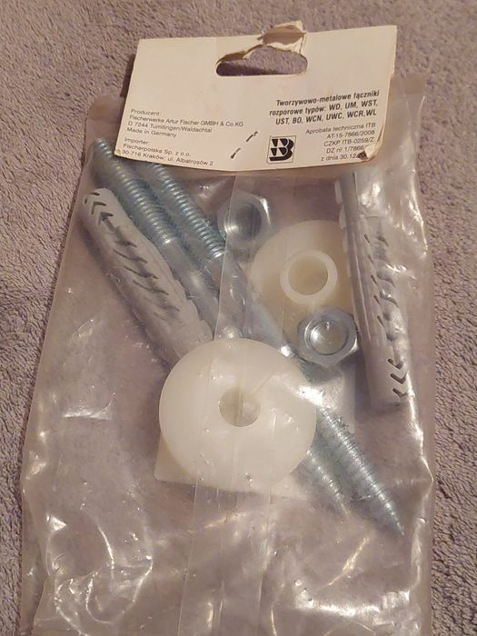 4kpl. Fischer WST 12 X 150 kołki zestaw do umywalki