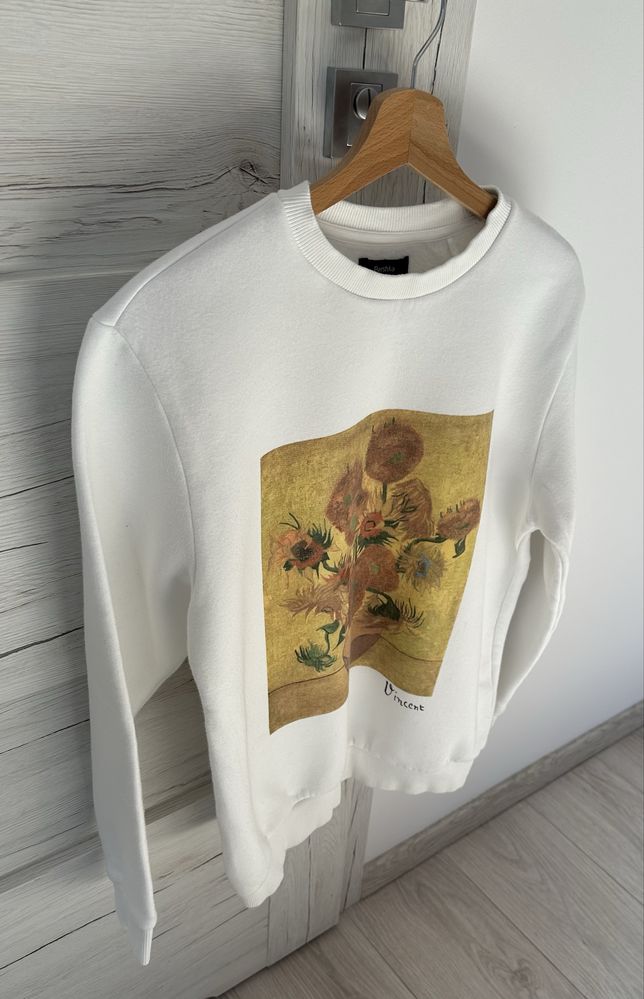 Bluza męska młodzieżowa Bershka r. XS Van Gogh Słoneczniki bawełna