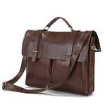 Brązowa skórzana aktówka vintage DELTON BAGS