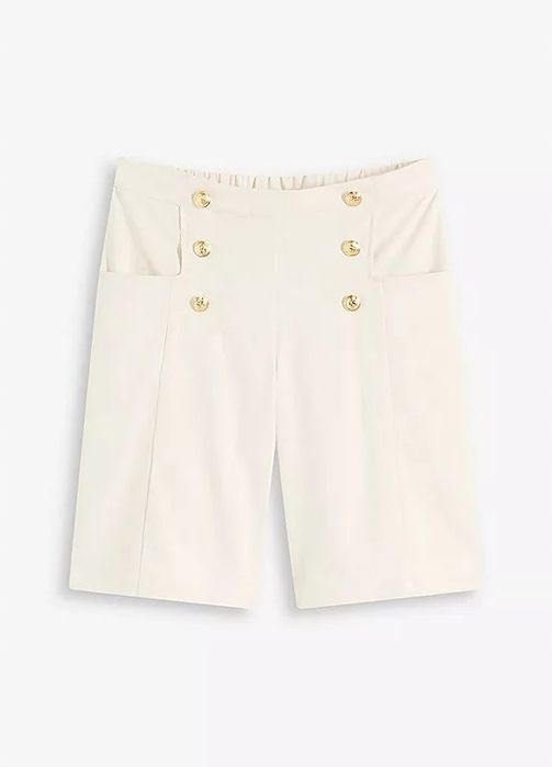 B.P.C bermudy damskie eleganckie beżowe ze złotymi guzikami 42.