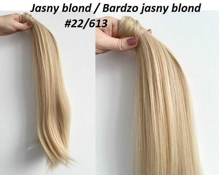 Doczepiany KUCYK kitka 60cm jak Naturalne treska MATOWE ! Blondy