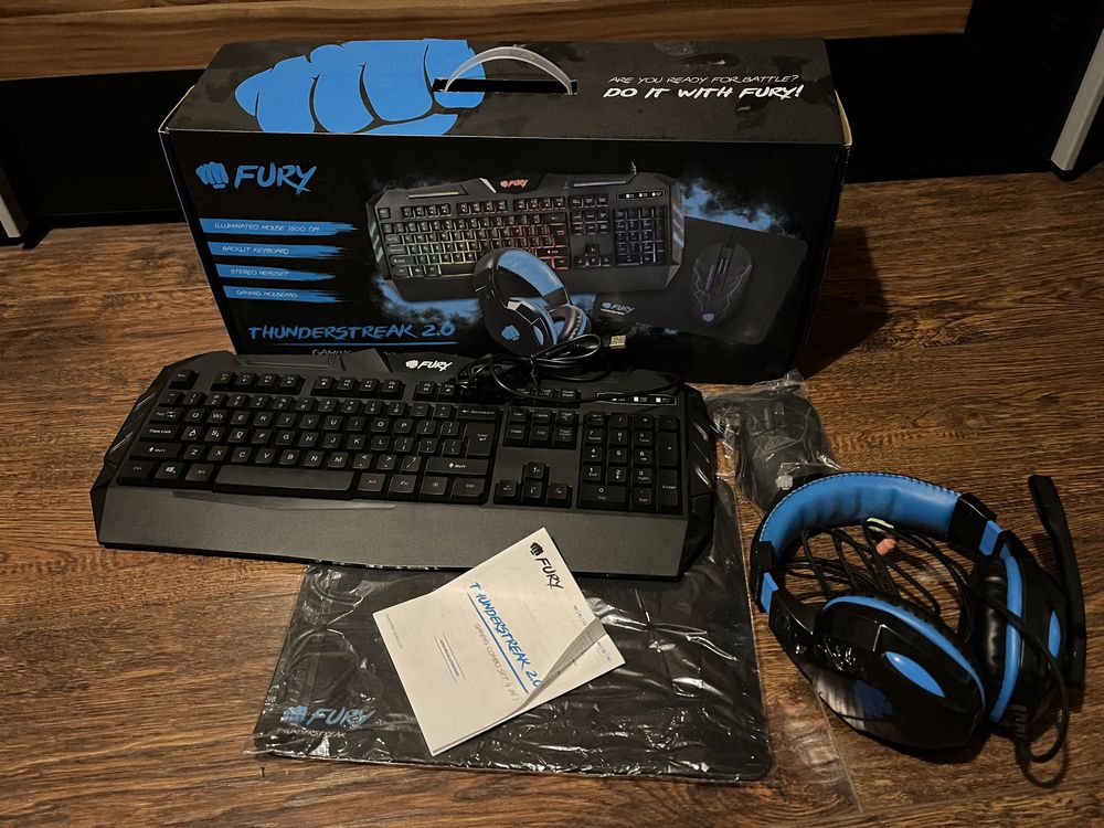 Zestaw komputerowy gemingowy Fury combo set 4 w 1