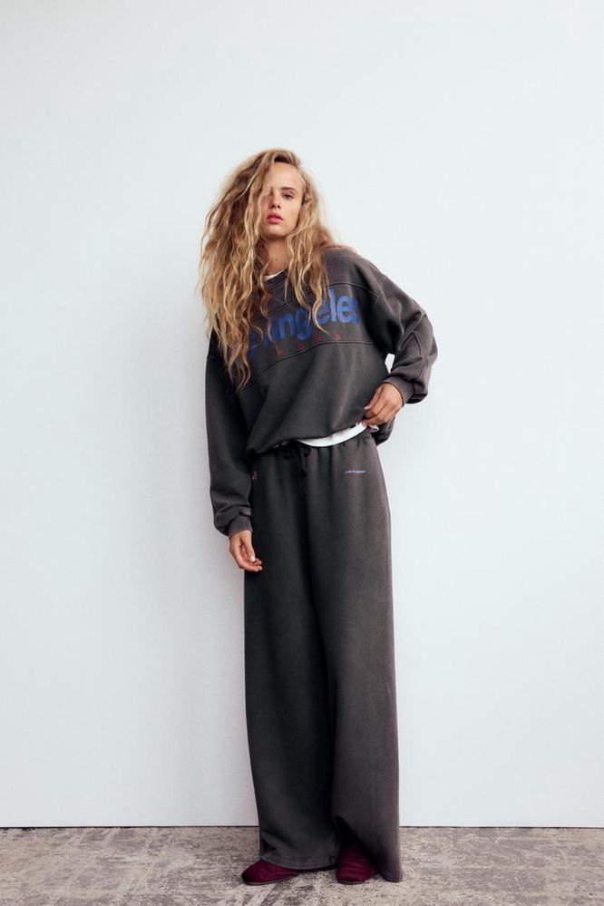 варений костюм zara, светр, світшот + широкі штани,  брюки, розмір s