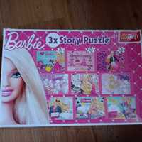 Trefl Gigant Disney Barbie Puzzle 3xStory 97x22cm duży komplet 4+