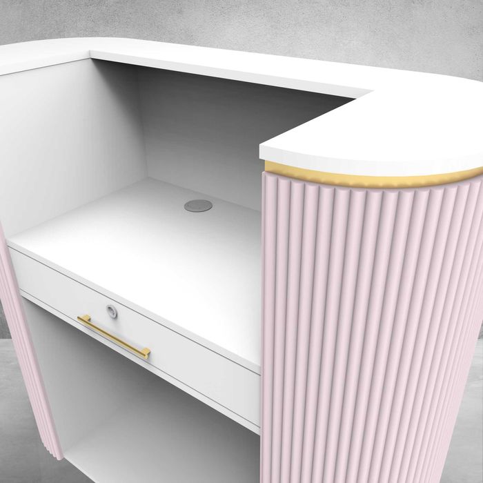 Lada recepcyjna Recepcja Lamele Różowa Złota 120cm