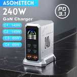 Сетевое зарядное Asometech HW186 240W PD3.1 6 Port Display