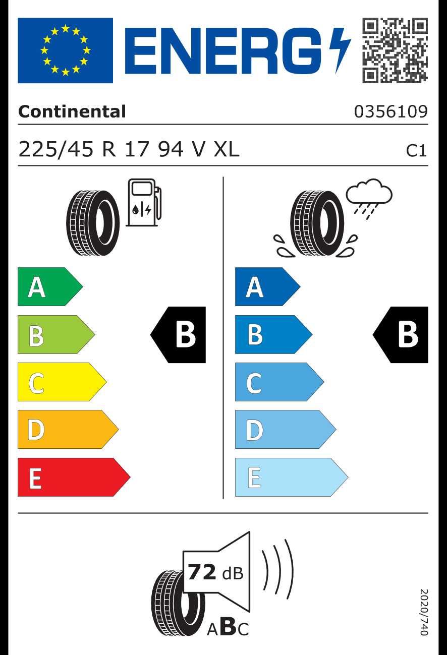 225/45/17 x 4 - Continental ContiEcoContact 5 V XL (komplet, letnie)